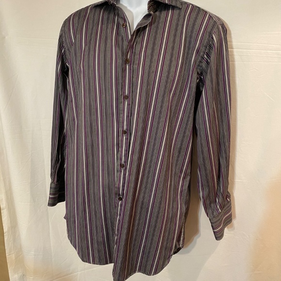 ETRO Mens Striped  Button Down Shirt Sz 41 - Picture 2 of 8